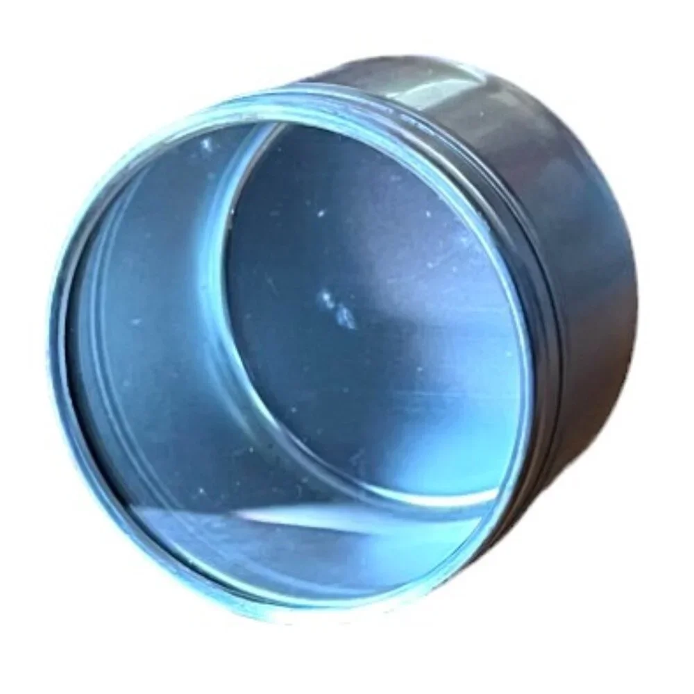 Box of 39 Silver 4-oz. Deep Round Tins w/Clear Plastic Lids & Magnetic Bottom